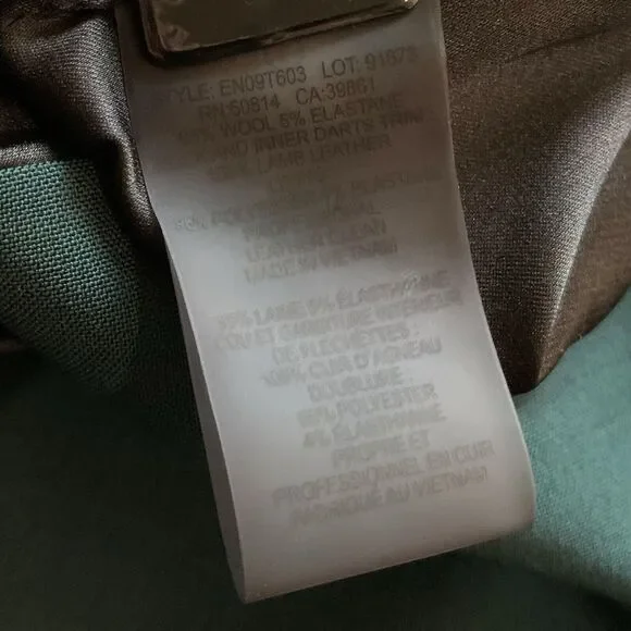 Lot of 2 Elie Tahari Office Career Dresses size 2 Blue Green Leather Trim Sheath - Picture 9 of 9